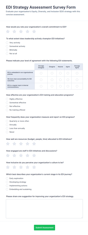EDI Strategy Assessment Survey Form Template