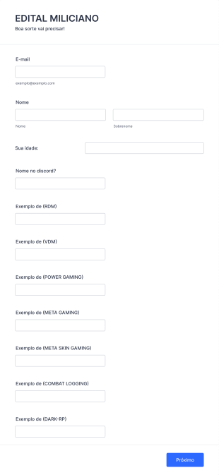 Edital Miliciano Form Template