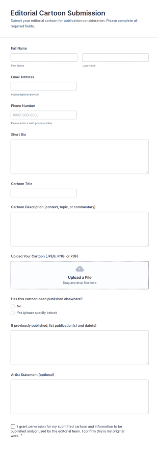 Editorial Cartoon Submission Form Template
