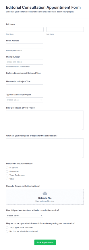 Editorial Consultation Appointment Form Template