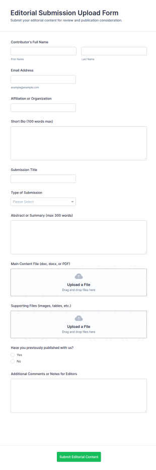 Editorial Submission Upload Form Template