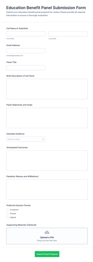 Education Benefit Panel Submission Form Template