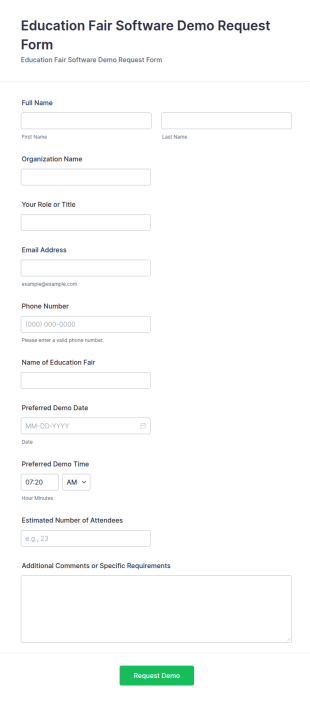Education Fair Software Demo Request Form Template