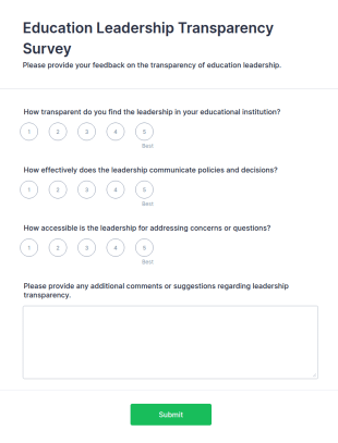 Education Leadership Transparency Survey Form Template