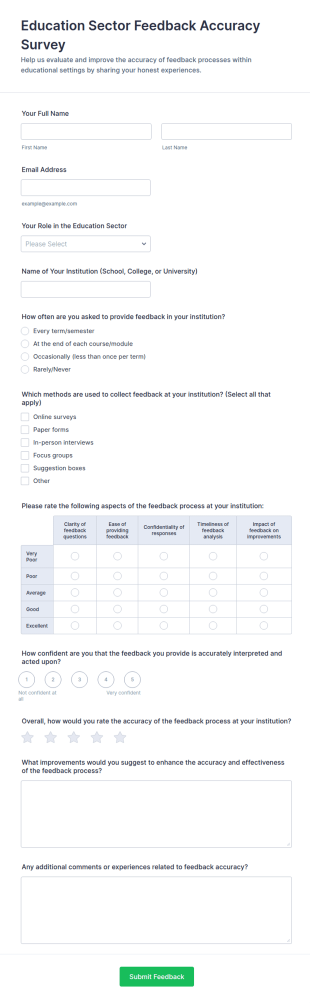 Education Sector Feedback Accuracy Survey Form Template