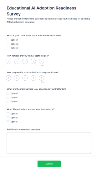 Educational AI Adoption Readiness Survey Form Template