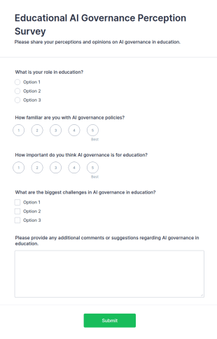 Educational AI Governance Perception Survey Form Template
