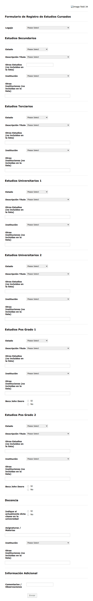 Educational Background Information Form Template