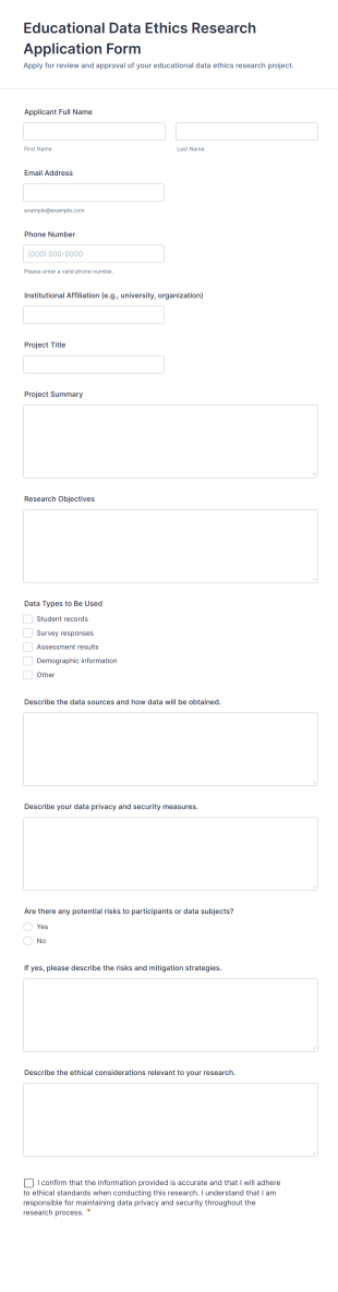 Educational Data Ethics Research Application Form Template
