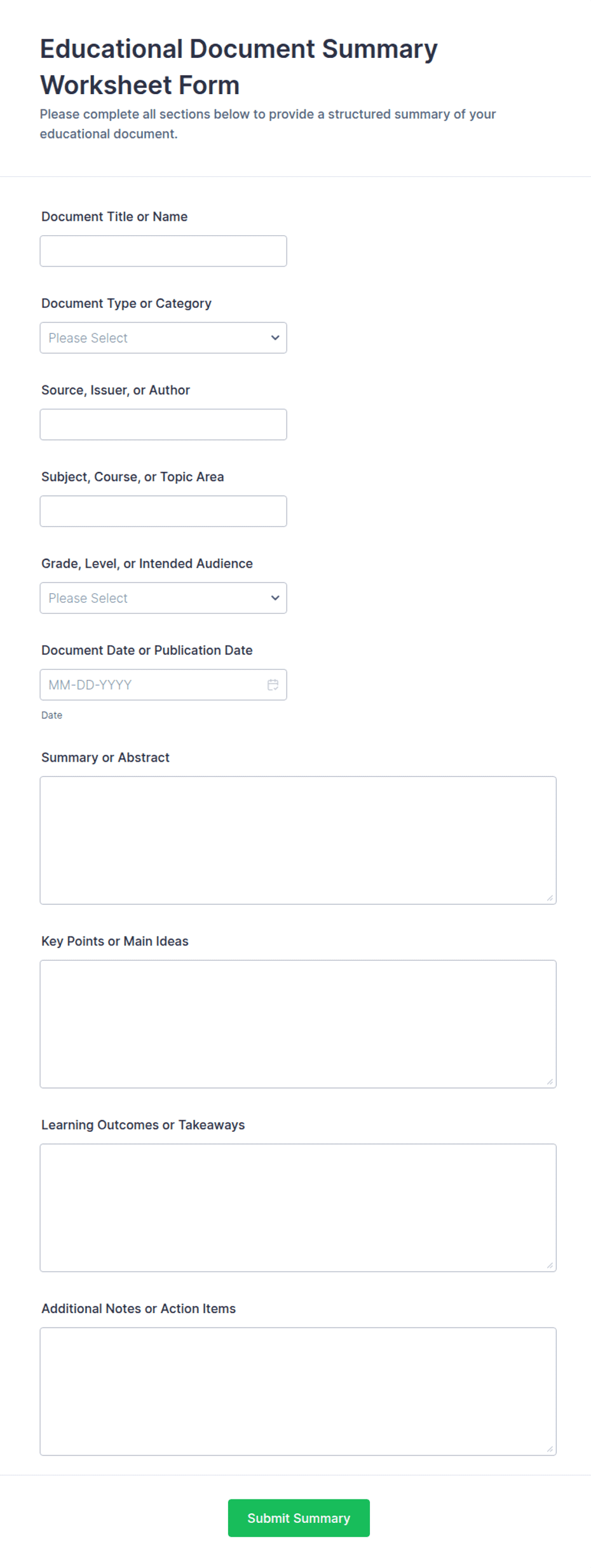 Rmv Forms.pdf Educational Document Summary Worksheet Form Template | Jotform