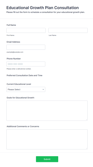 Educational Growth Plan Consultation Form Template