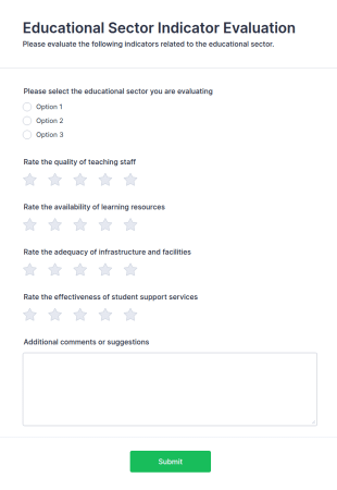 Educational Sector Indicator Evaluation Form Template
