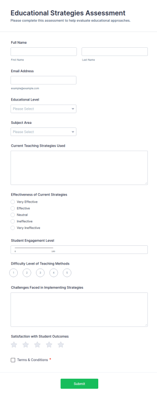 Educational Strategies Assessment Form Template