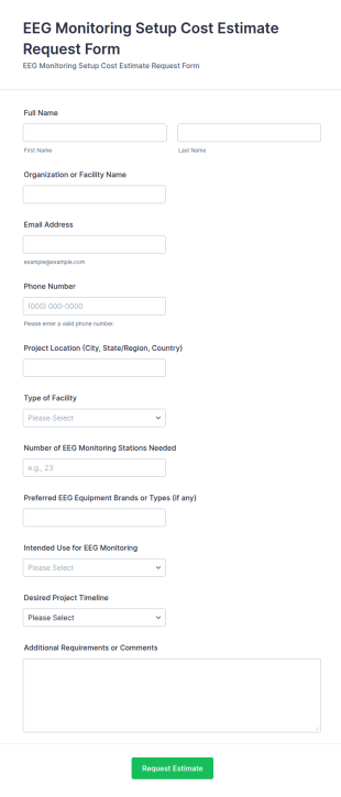 EEG Monitoring Setup Cost Estimate Request Form Template