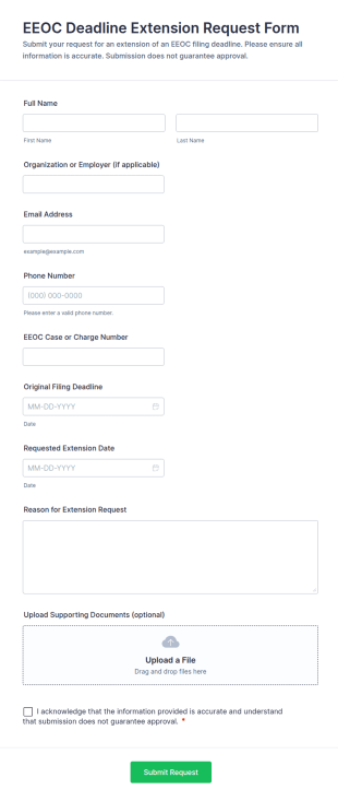 EEOC Deadline Extension Request Form Template