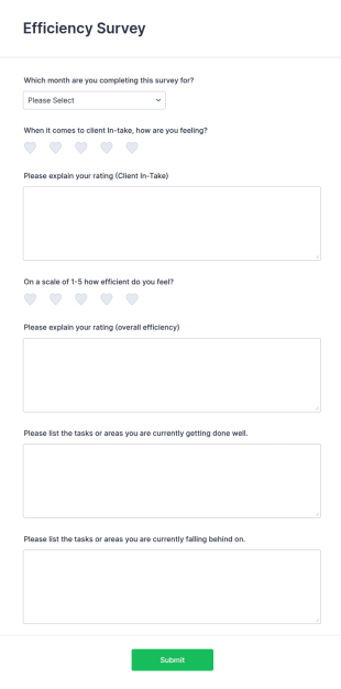 Efficiency Survey Form Template