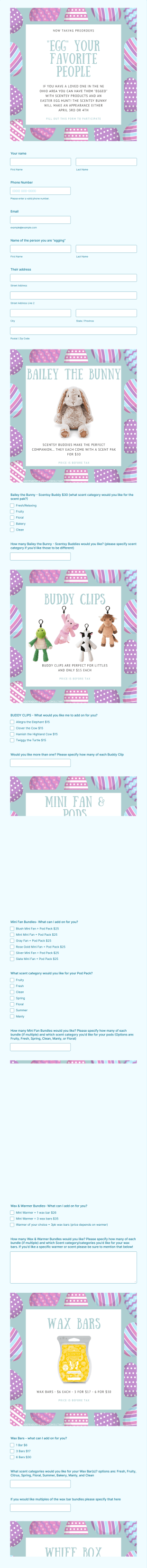 Egging Form Template