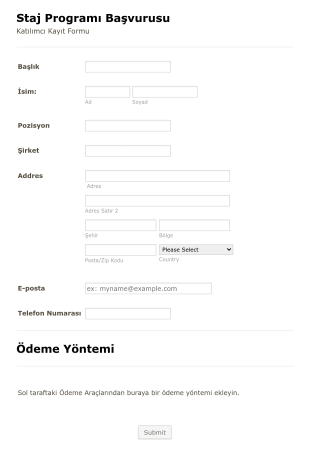 Eğitim Başvuru Formu  Form Template