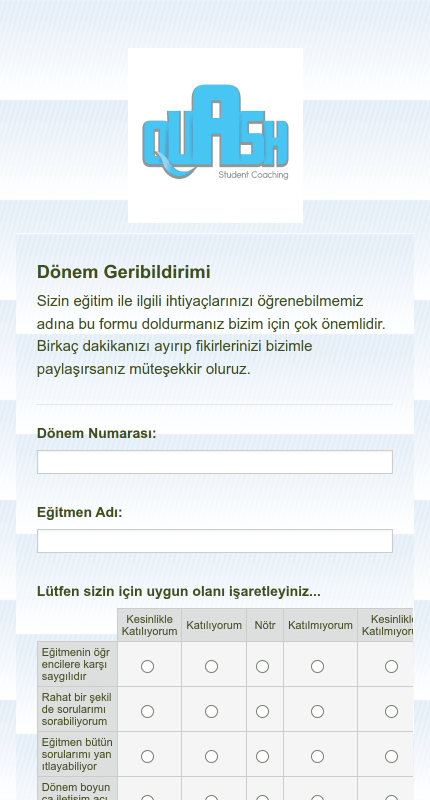 Eğitmen Değerlendirme Anketi