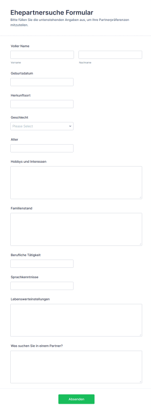 Ehepartnersuche Formular