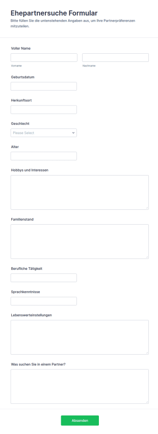 Ehepartnersuche Formular
