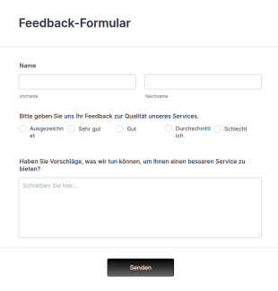 Einfaches Feedback Formular