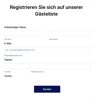 Einfaches Gästelistenformular