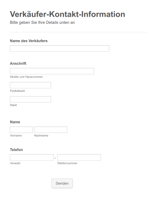 Einfaches Verkäufer Kontaktformular
