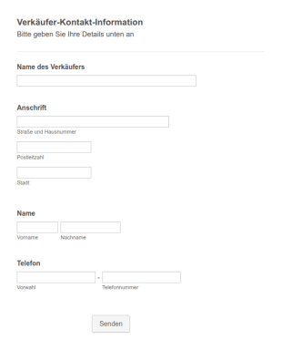 Einfaches Verkäufer Kontaktformular