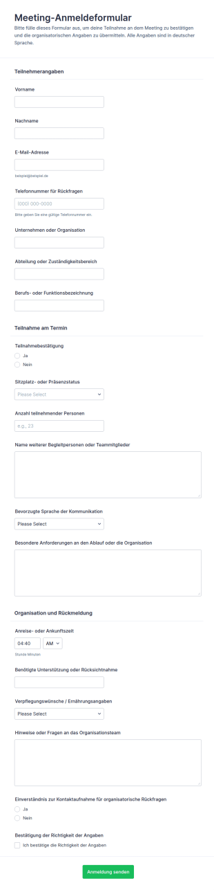 Einladung Zur Teilnahme: RSVP Anmeldung