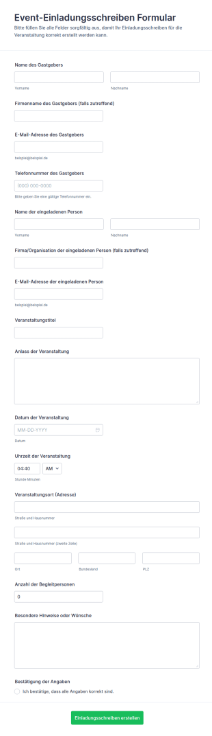 Einladungsschreiben Zum Event