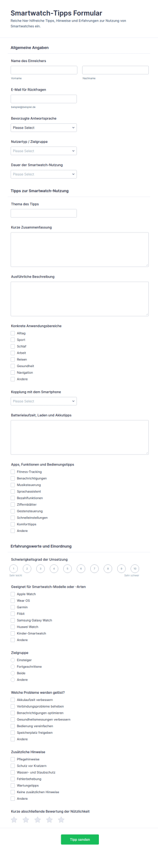 Einreichung Von Smartwatch Tipps
