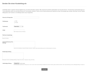 Einsendeformular Für Kurzbeiträge Form Template