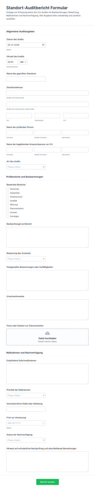 Einsicht Vor Ort Bericht Formular