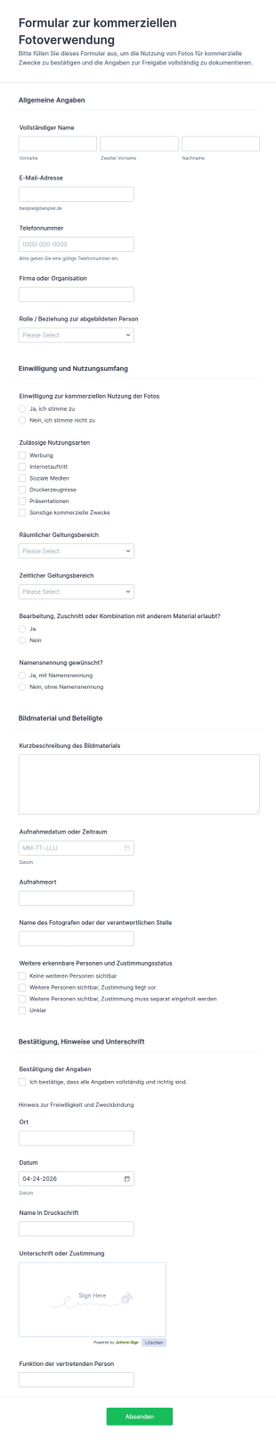 Einverständniserklärung Für Fotos
