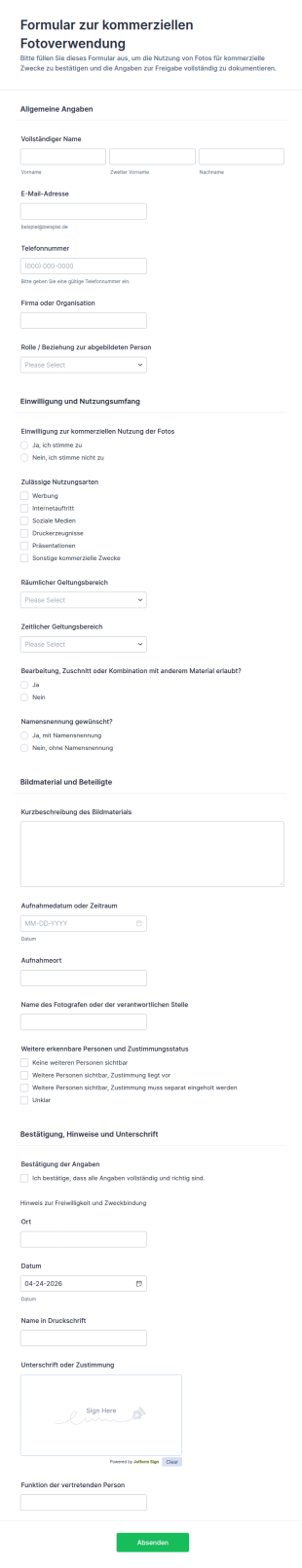 Einverständniserklärung Für Fotos