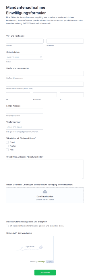 Einverständniserklärung Für Kundendaten
