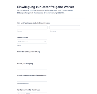Einwilligung Zur Datenfreigabe Waiver