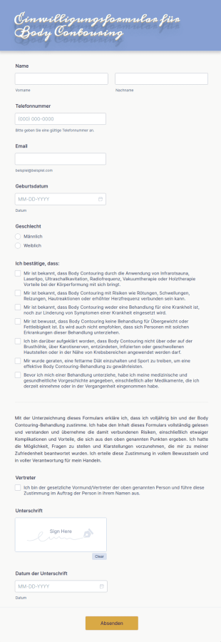 Einwilligungsformular Für Body Contouring