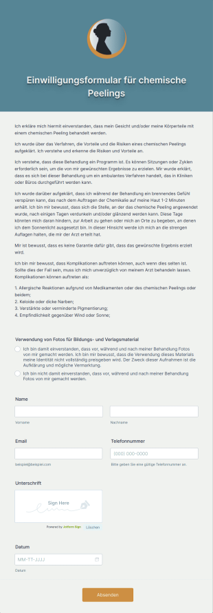 Einwilligungsformular Für Chemische Peelings