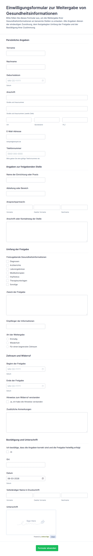 Einwilligungsformular Für Den Datenschutz