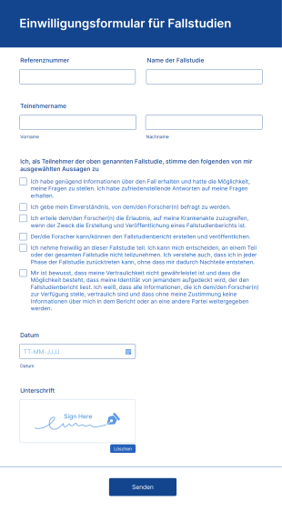 Einwilligungsformular Für Fallstudien