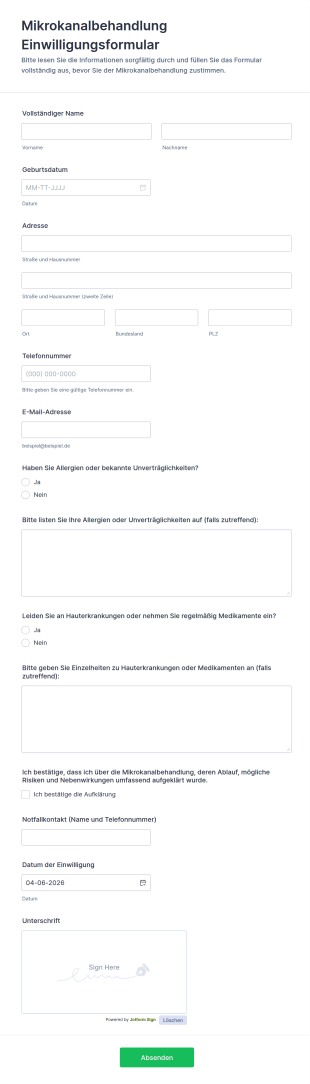 Einwilligungsformular Für Microchanneling