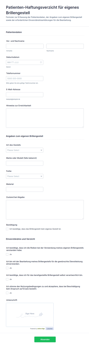 Einwilligungsformular Für Patientenrechte