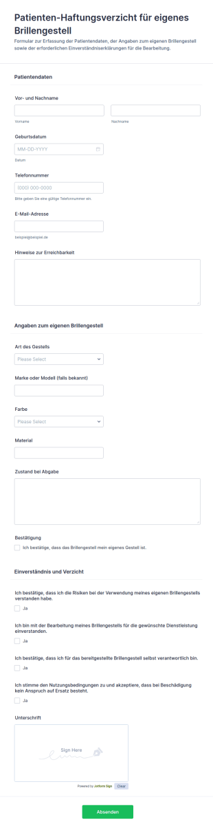 Einwilligungsformular Für Patientenrechte