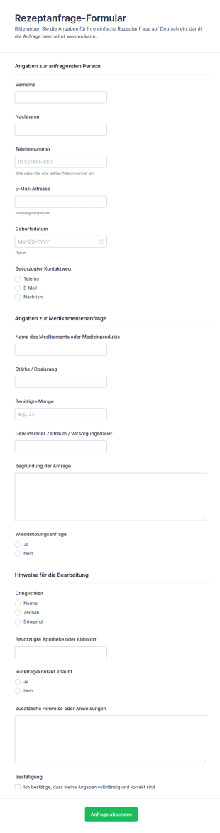 Einwilligungsformular Für Rezepte