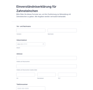 Einwilligungsformular Für Zahn Accessoires