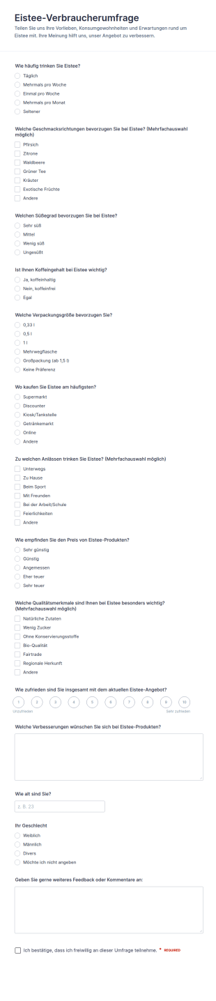 Eistee Verbraucherbefragung