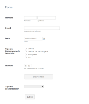 Ejemplo 1 Form Template