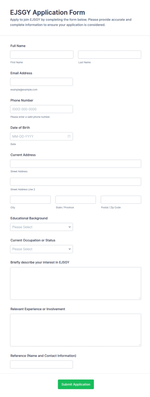 EJSGY Application Form Template